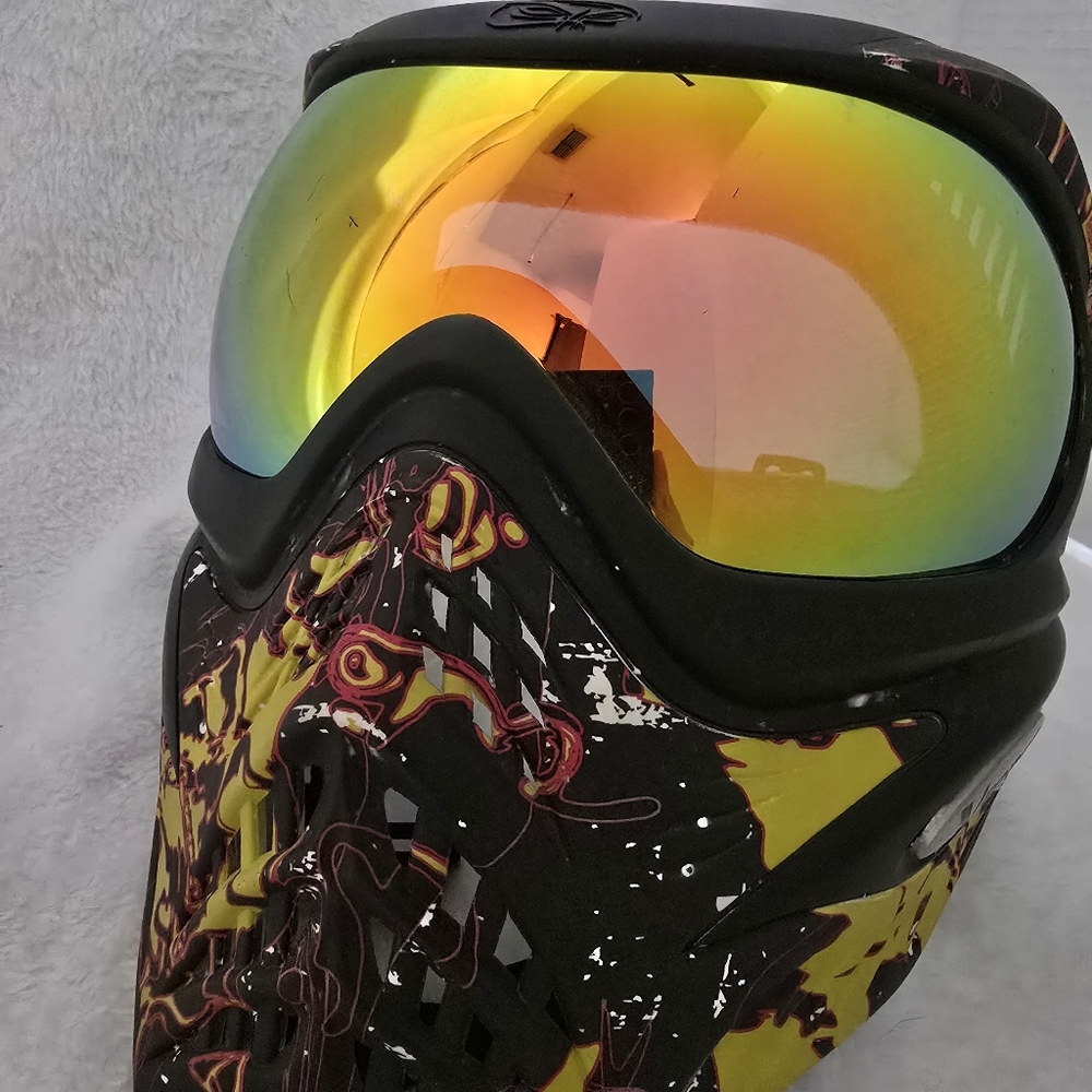 V-Force Grill Paintball Mask Orange Yellow Black With Normal Wear Used - Picture 13 of 16